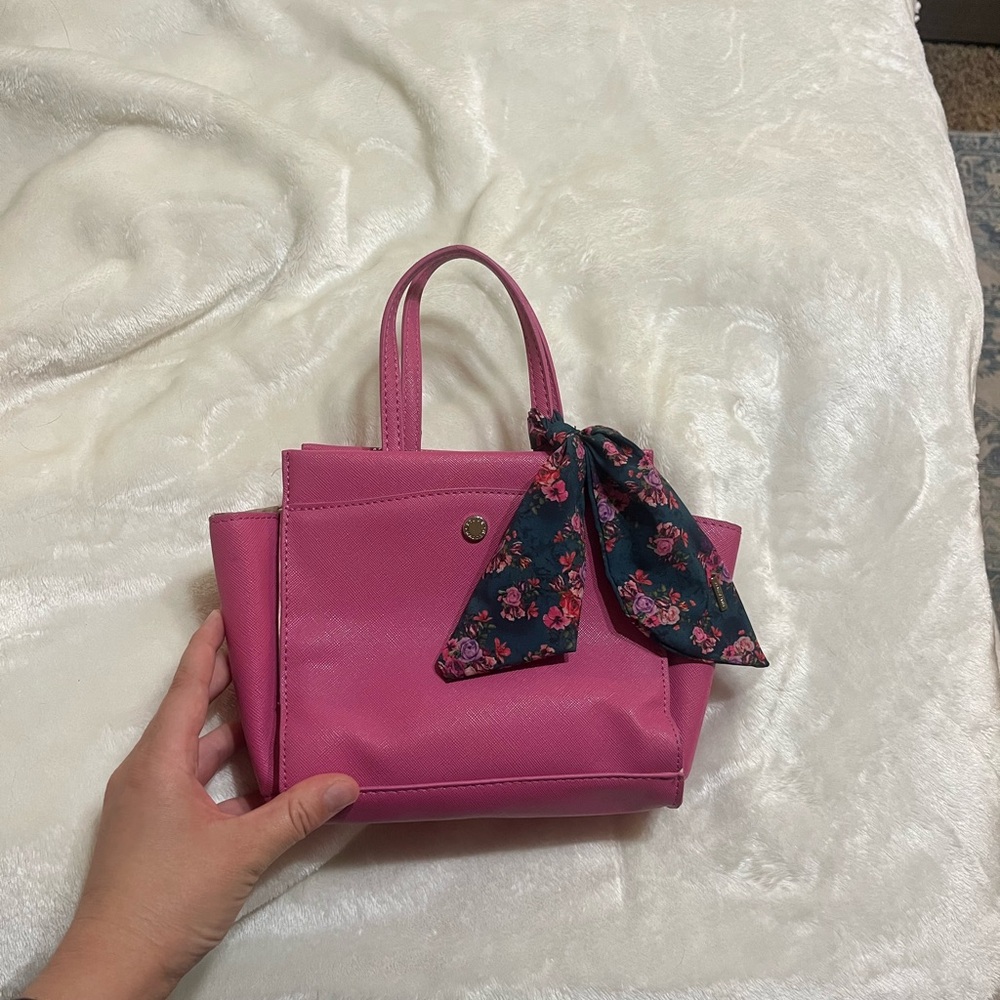 Steve Madden Pink Mini Bag with Floral Scarf
